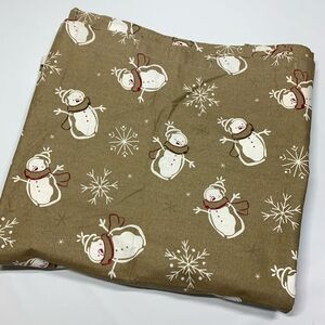 Snowman Print Bathroom Toilet Shower Curtain Brown NWOT